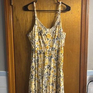 Rachel Zoe Yellow and Blue Floral Maxi Dress